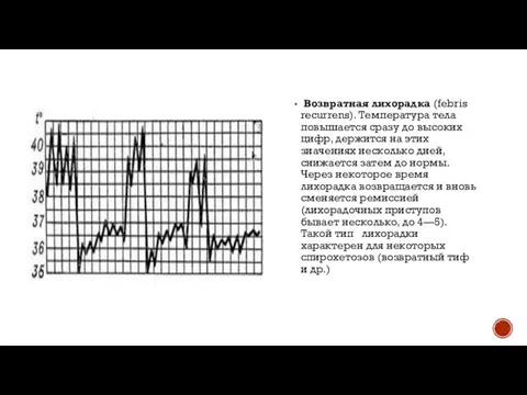 Возвратная лихорадка (febris recurrens). Температура тела повышается сразу до высоких цифр,