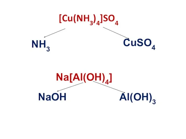 [Cu(NH3)4]SO4 Na[Al(OH)4] NaOH Al(OH)3