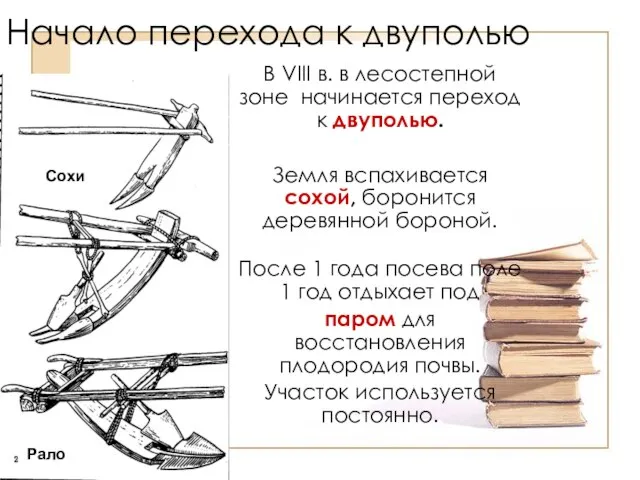 Начало перехода к двуполью В VIII в. в лесостепной зоне начинается