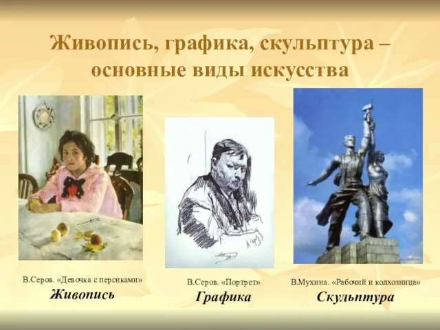 Живопись, графика, скульптура – основные виды искусства В.Серов. «Девочка с персиками»
