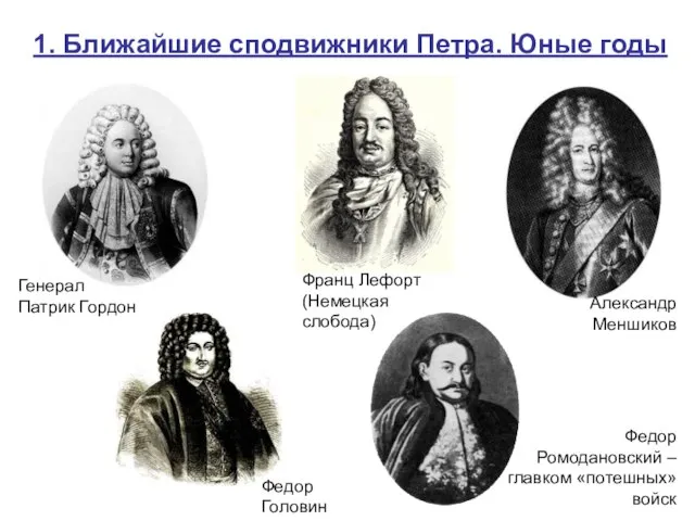 1. Ближайшие сподвижники Петра. Юные годы Генерал Патрик Гордон Франц Лефорт