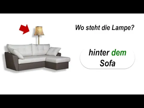 hinter dem Sofa Wo steht die Lampe?