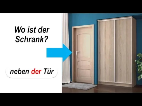 Wo ist der Schrank? neben der Tür