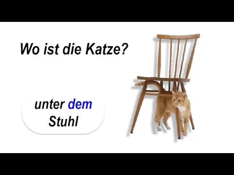 unter dem Stuhl Wo ist die Katze?