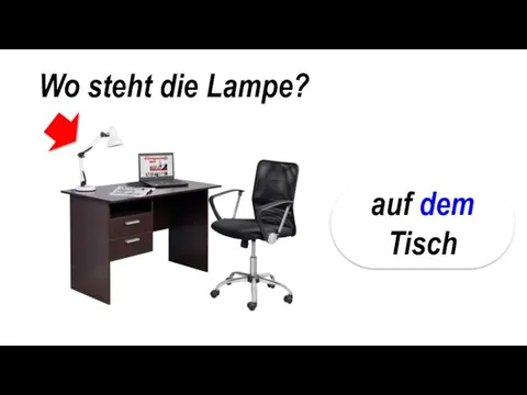 Wo steht die Lampe? auf dem Tisch