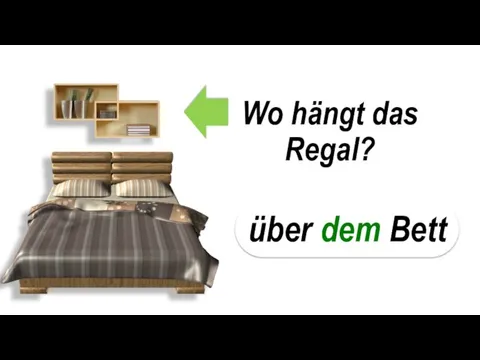 Wo hängt das Regal? über dem Bett