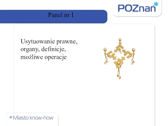 Panel nr I Usytuowanie prawne, organy, definicje, możliwe operacje