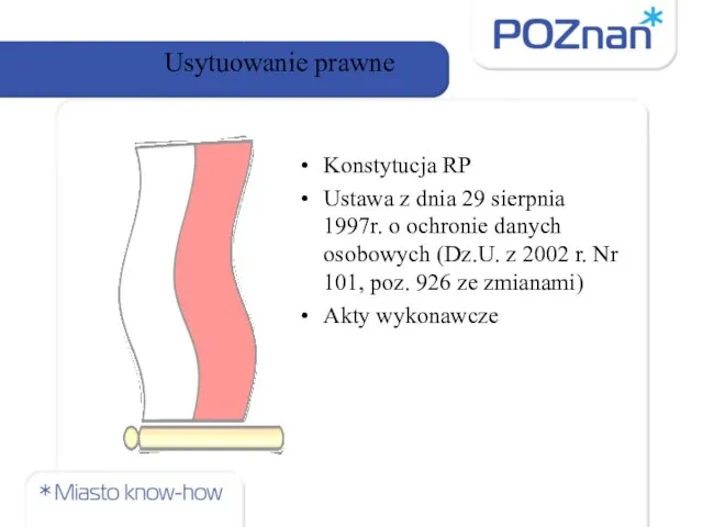 Usytuowanie prawne Konstytucja RP Ustawa z dnia 29 sierpnia 1997r. o