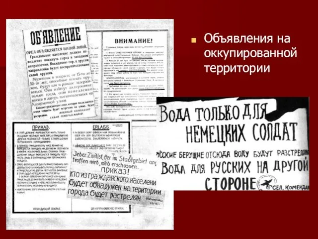 Объявления на оккупированной территории