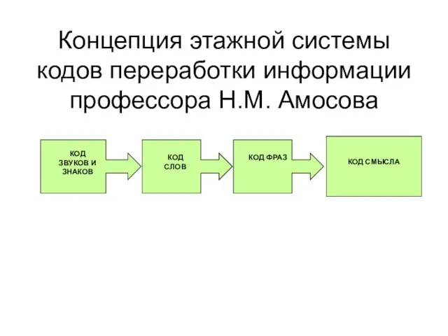 Концепция этажной системы кодов переработки информации профессора Н.М. Амосова КОД ЗВУКОВ