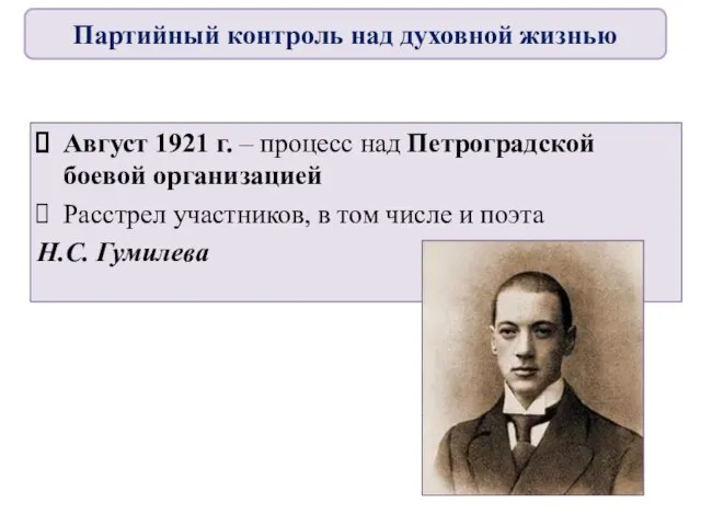 Август 1921 г. – процесс над Петроградской боевой организацией Расстрел участников,