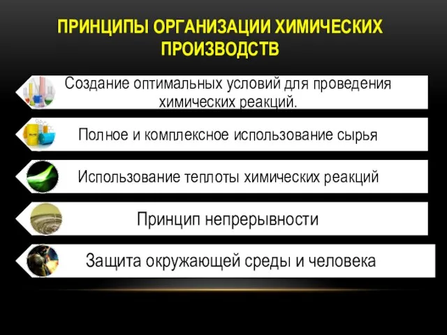 ПРИНЦИПЫ ОРГАНИЗАЦИИ ХИМИЧЕСКИХ ПРОИЗВОДСТВ