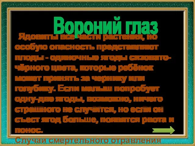 Ядовиты все части растения, но особую опасность представляют плоды - одиночные