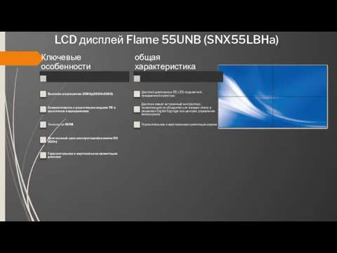 LCD дисплей Flame 55UNB (SNX55LBHa)