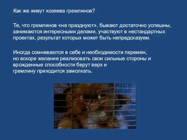 Как же живут хозяева гремлинов? Те, что гремлинов «не празднуют», бывают