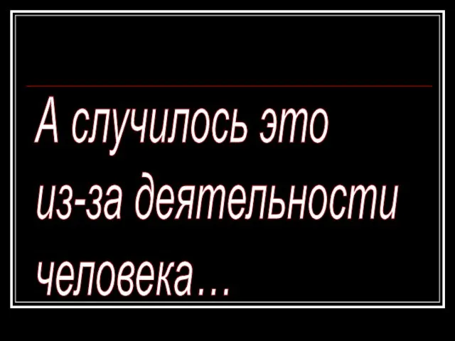 А случилось это из-за деятельности человека…