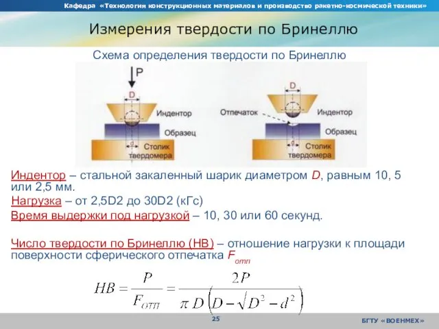 Кафедра «Технология конструкционных материалов и производство ракетно-космической техники» БГТУ «ВОЕНМЕХ» Измерения