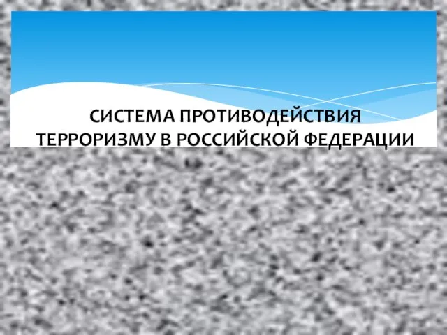 СИСТЕМА ПРОТИВОДЕЙСТВИЯ ТЕРРОРИЗМУ В РОССИЙСКОЙ ФЕДЕРАЦИИ