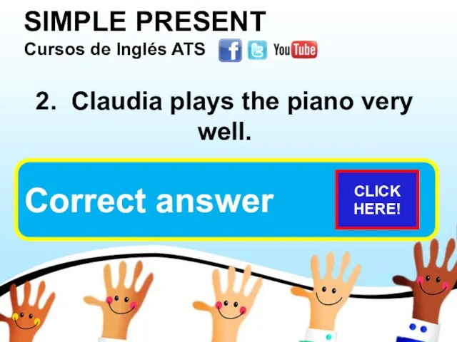 SIMPLE PRESENT Cursos de Inglés ATS 2. Claudia plays the piano