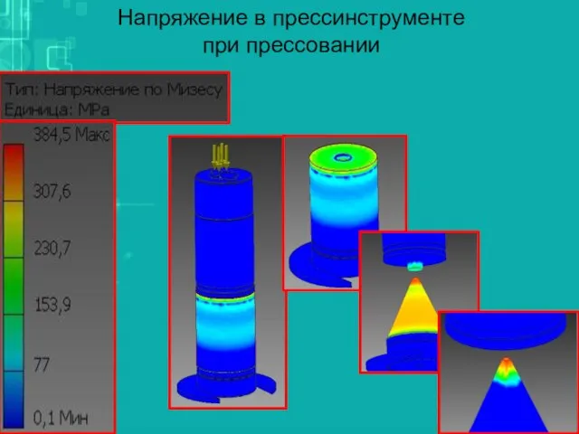 Напряжение в прессинструменте при прессовании