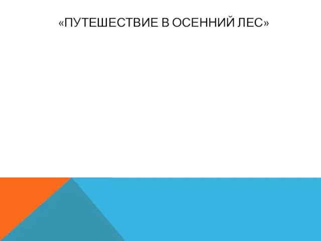 «ПУТЕШЕСТВИЕ В ОСЕННИЙ ЛЕС»