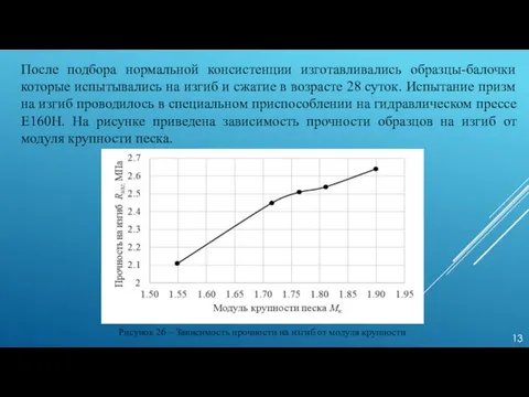 После подбора нормальной консистенции изготавливались образцы-балочки которые испытывались на изгиб и