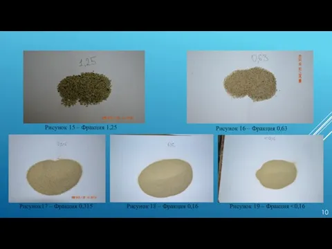 Рисунок 15 – Фракция 1,25 Рисунок 16 – Фракция 0,63 Рисунок17
