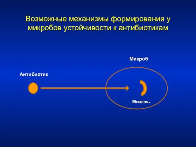 Возможные механизмы формирования у микробов устойчивости к антибиотикам Антибиотик Микроб Мишень