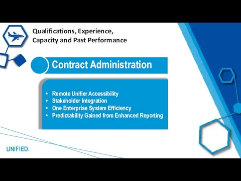 UNIFIED. Contract Administration Remote Unifier Accessibility Stakeholder Integration One Enterprise System
