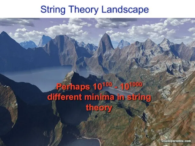 String Theory Landscape Perhaps 10100 - 101000 different minima in string theory