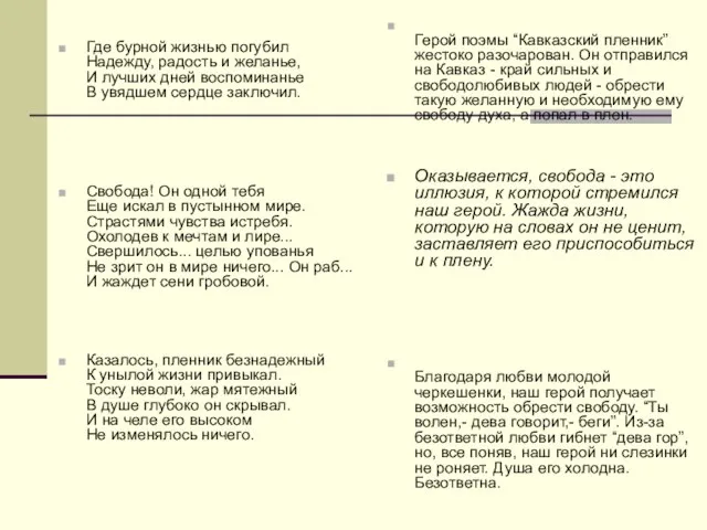 Где бурной жизнью погубил Надежду, радость и желанье, И лучших дней