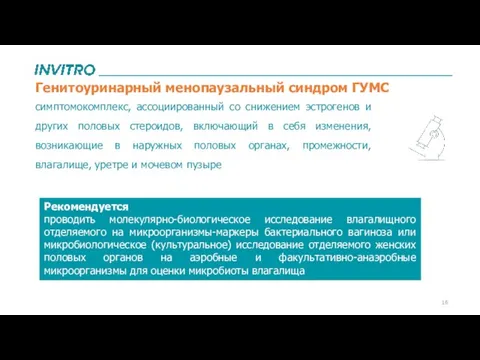 Генитоуринарный менопаузальный синдром ГУМС симптомокомплекс, ассоциированный со снижением эстрогенов и других