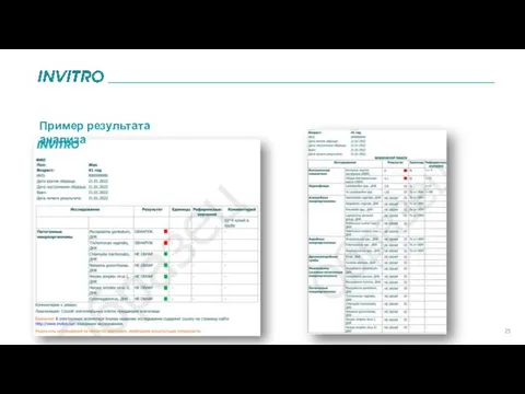 Пример результата анализа