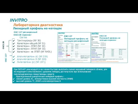 Липидный профиль не-натощак ОБС 127 расширенный ОБС128 скрининг Триглицериды (№ 30)