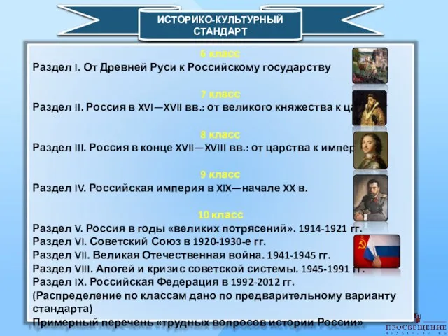 6 класс Раздел I. От Древней Руси к Российскому государству 7