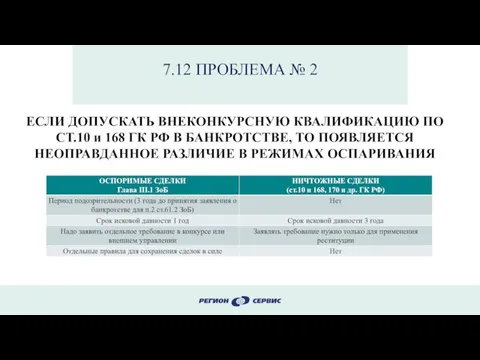 7.12 ПРОБЛЕМА № 2 ЕСЛИ ДОПУСКАТЬ ВНЕКОНКУРСНУЮ КВАЛИФИКАЦИЮ ПО СТ.10 и