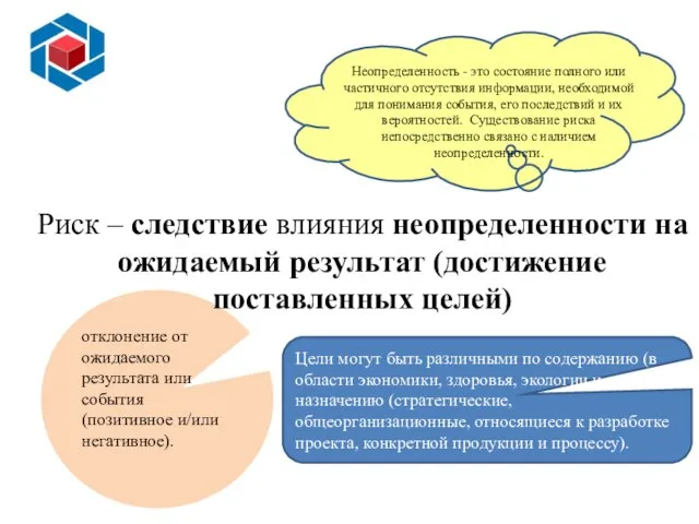 отклонение от ожидаемого результата или события (позитивное и/или негативное). Основные преимущества