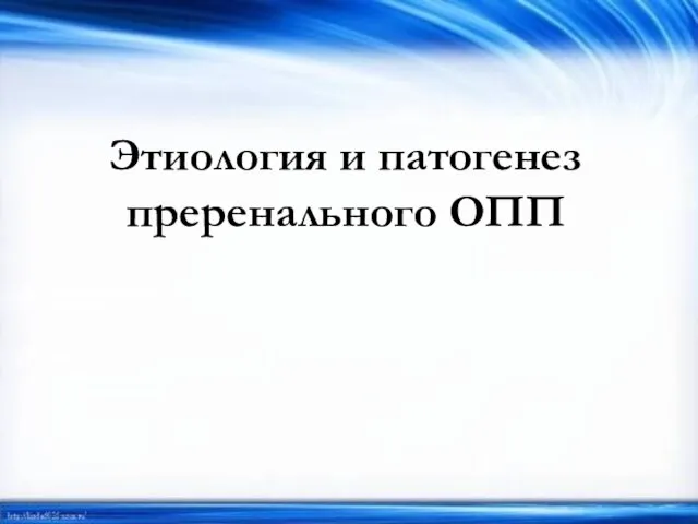 Этиология и патогенез преренального ОПП