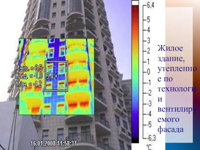 Жилое здание, утепленное по технологии вентилируемого фасада