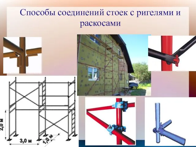 Способы соединений стоек с ригелями и раскосами