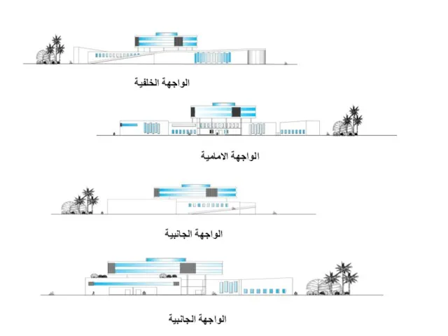 الواجهة الخلفية الواجهة الامامية الواجهة الجانبية الواجهة الجانبية