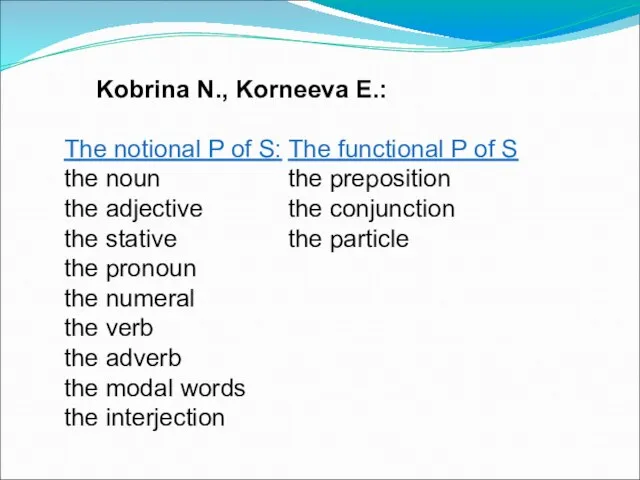 Kobrina N., Korneeva E.: The notional P of S: The functional