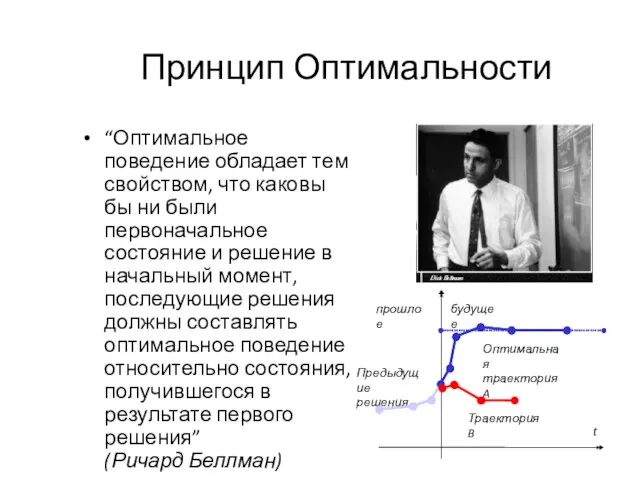 Принцип Оптимальности “Оптимальное поведение обладает тем свойством, что каковы бы ни