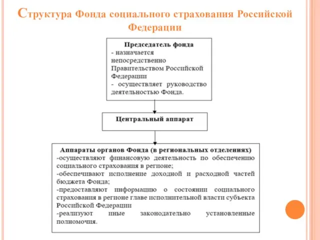 Структура Фонда социального страхования Российской Федерации