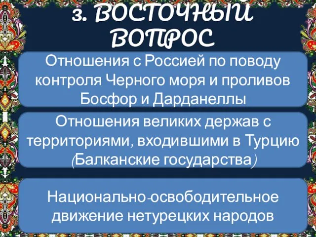 3. ВОСТОЧНЫЙ ВОПРОС Отношения с Россией по поводу контроля Черного моря