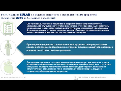 Рекомендации EULAR по ведению пациентов с псориатическим артритом: обновление 2019 г.