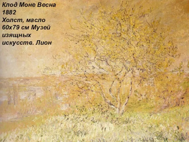 Клод Моне Весна 1882 Холст, масло 60x79 см Музей изящных искусств. Лион