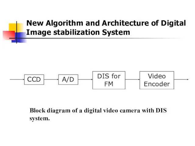 New Algorithm and Architecture of Digital Image stabilization System CCD A/D
