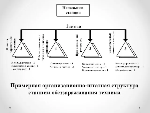 Примерная организационно-штатная структура станции обеззараживания техники