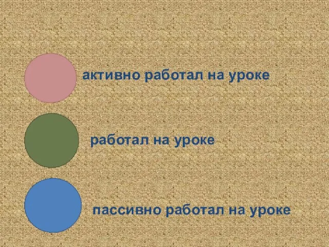 Самооценка активно работал на уроке работал на уроке пассивно работал на уроке